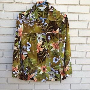ALLISON DALEY light jacket, jungle print, size 10.